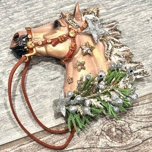 Holiday Horses: “Nova” design. Decorated horse ornament in handcrafted designs.